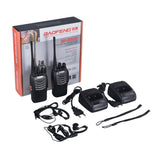 2 PCS VHF/UHF Baofeng BF-888S portable radio FM Transceiver Rechargeable Walkie talkie  in Two Senses 5W +Headset 2-way Radio