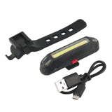 Waterproof Riding Bicycle LED Taillights Bike COB Warning Light USB Rechargeable Monochrome Double Color Taillights