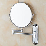 Space Saving Bathroom Makeup Mirror 10X Magnifying Round Easy Install Shaving Decorative Rotatable Folding Wall Mount Home Clear