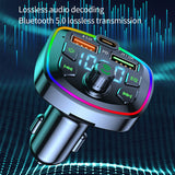 Car Bluetooth FM Transmitter Wireless V5.0 Handsfree Audio Receiver Auto MP3 Player Fast Charger Car Accessories