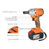 Cordless Brushless Impact Wrench 1/2 Inch 380Nm High Torque 4.0A Li-ion Battery Variable Speed with Carry Box Socket