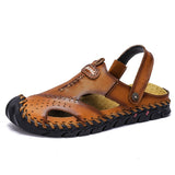 Genuine Leather Men's Sandals Summer Soft Shoes Beach Men's Sandals High Quality Sandals Slippers