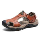 Classic Men's Sandals Summer Soft Sandals Comfortable Men Shoes Genuine Leather Sandals