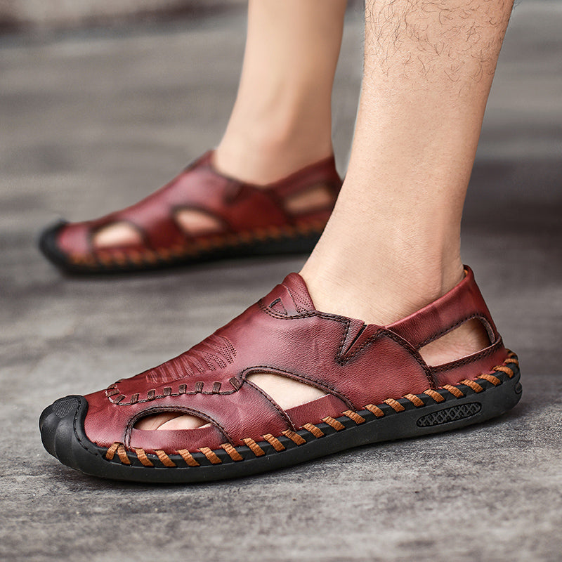 Leather Men's Sandals Classic Roman Sandals Casual shoes Outdoor Beach Man Slipper